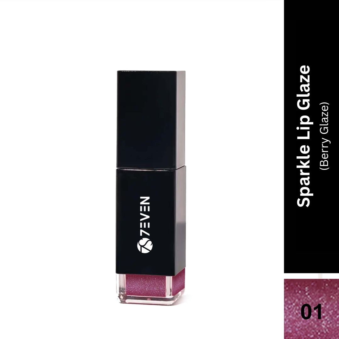 7EVEN Sparkling Lip Glaze With Crystals | Shiny Gloss | Shining | Light on Lips |Plumping Lips