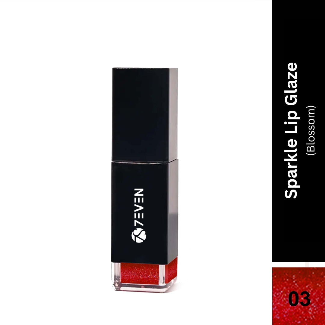 7EVEN Sparkling Lip Glaze With Crystals | Shiny Gloss | Shining | Light on Lips |Plumping Lips